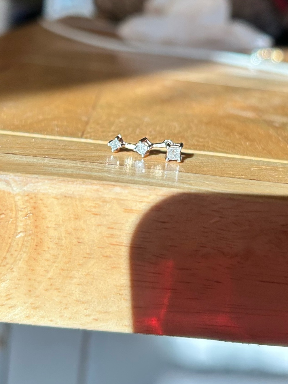 Zales 14K Gold  and Square Diamond Accent Pendant. Moveable sections.